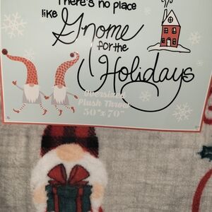 Holiday Gnome Plush Throw Blanket
